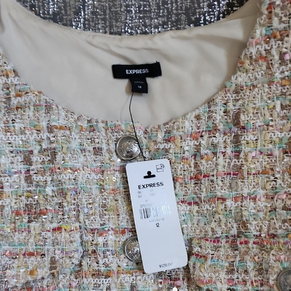 Express Multicolor Tweed Romper - Picture 2 of 3